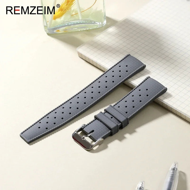 Quick Release Men's and Women's Leisure Universal  Watch Strap 18mm 20mm 22mm Soft Tropical Silicone Watch Strap