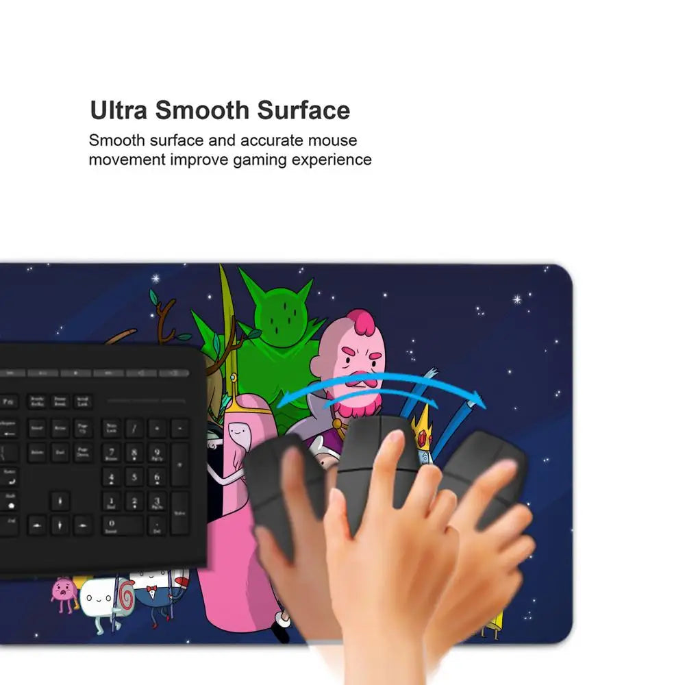 Desk Mat Adventure Time Mouse Pad Large Gamer Cabinet Pc Cabinets 80x30 Extended Cute Keyboard Mousepad Games Gaming Accessories