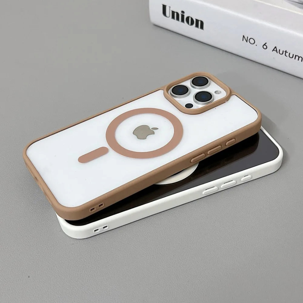 Luxury Original for Magsafe Transparent Phone Case For iPhone 16 Plus 15 ProMax 14 13 12 11 Mini Magnetic Protective Clear Cover