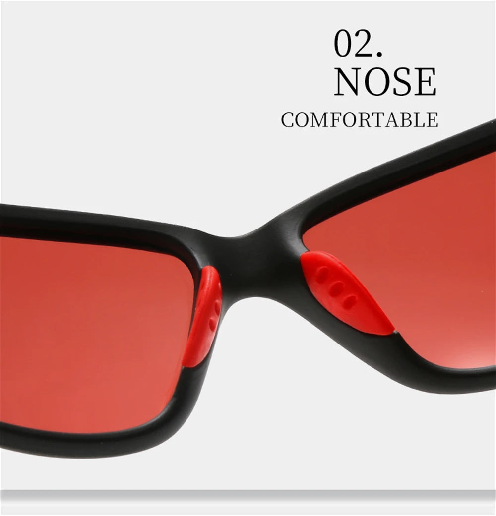 VIVIBEE Red Fishing Sunglasses Polarized Men UV400 Ourdoor Anti Glare Goggles Women Easy Float Eyeglasses