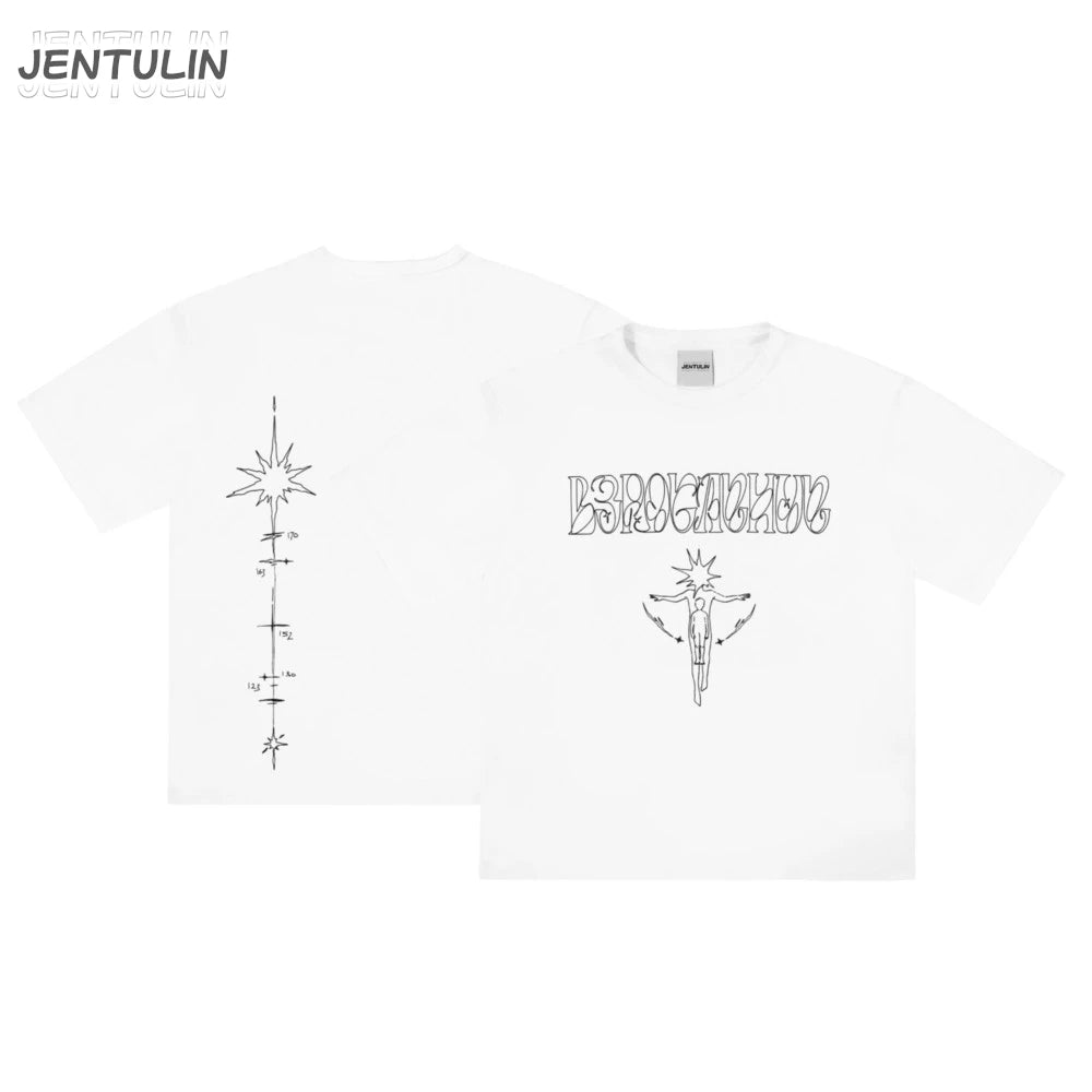 Harajuku Oversized Streetwear Men's Tshirt Growing Up Graphic Print Y2k Short Sleeve Top Tee Hip Hop Korean Cotton Goth Clothing