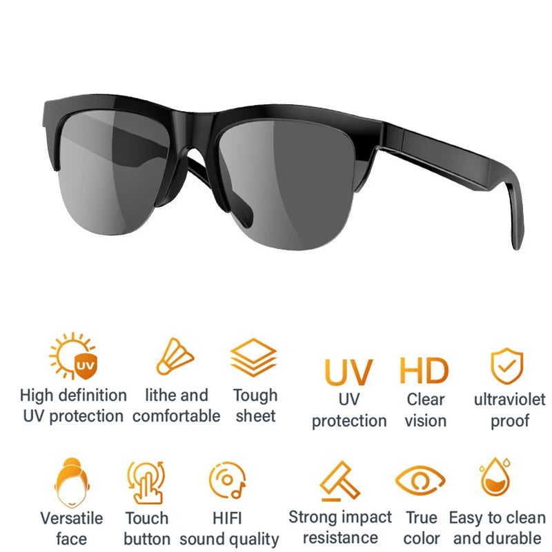 F06 Bluetooth Smart Glasses Technology Audio Call Remote Headset Sunglasses Sports Driving Music Earbuds Headphones