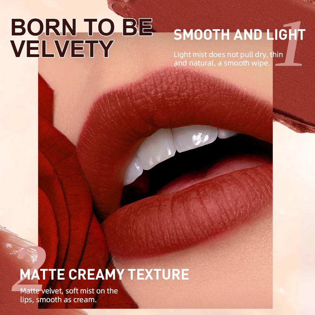 2pcs Lipstick Lipliner Pen Set Matte Waterproof Lip Liner Pencil Contour Makeup Sexy Red Lip Stick Long Lasting Cosmetics Beauty