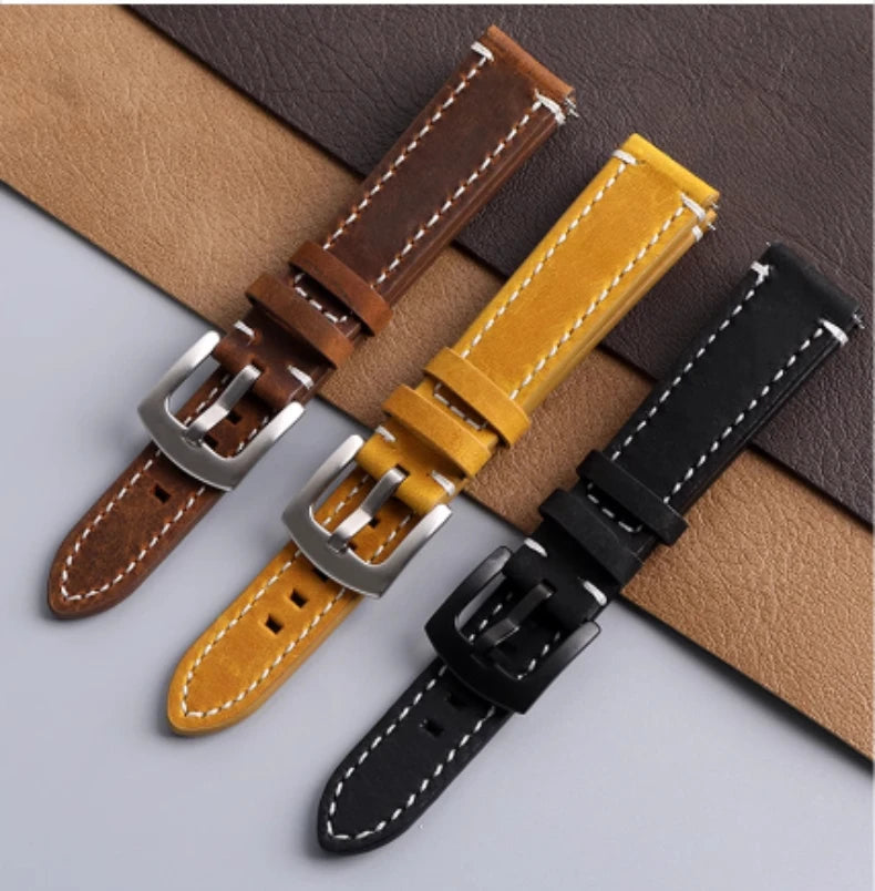 Cowhide Watchband For Casio A158 A168 f91w AE-1200WHD/A159/A169 AE1200 Watch Strap Quick release Soft Bracelet men accessories