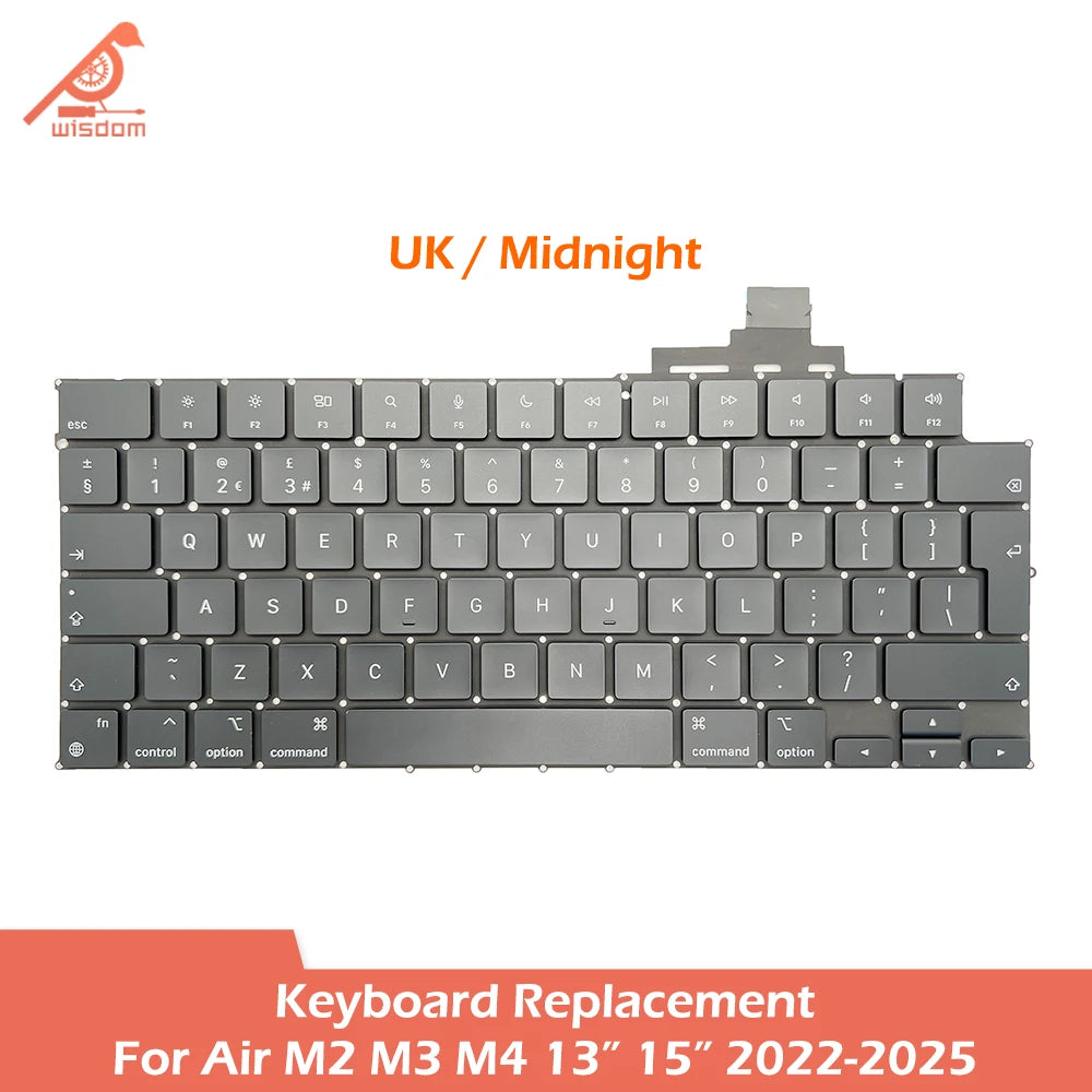 Laptop A2681 A2941 A3113 A3114 A3240 A3241 Keyboard For Macbook Air M2 M3 M4 13" 15" Keyboards Replacement 2022-2025