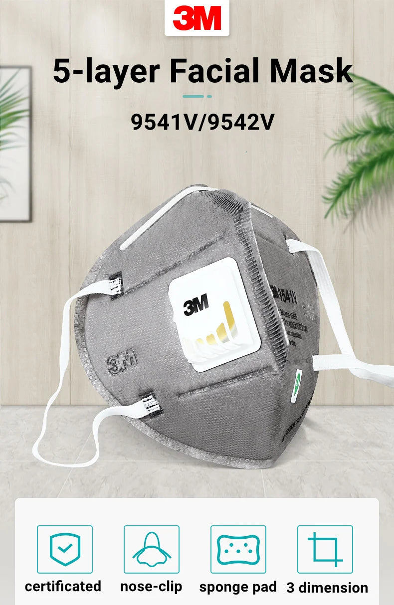 3M Mask 9541V/9542V Reusable Approved Mascarilla Valve Organic KN95 Gas Safety Individual Package Face Mask Mascarillas In Stock