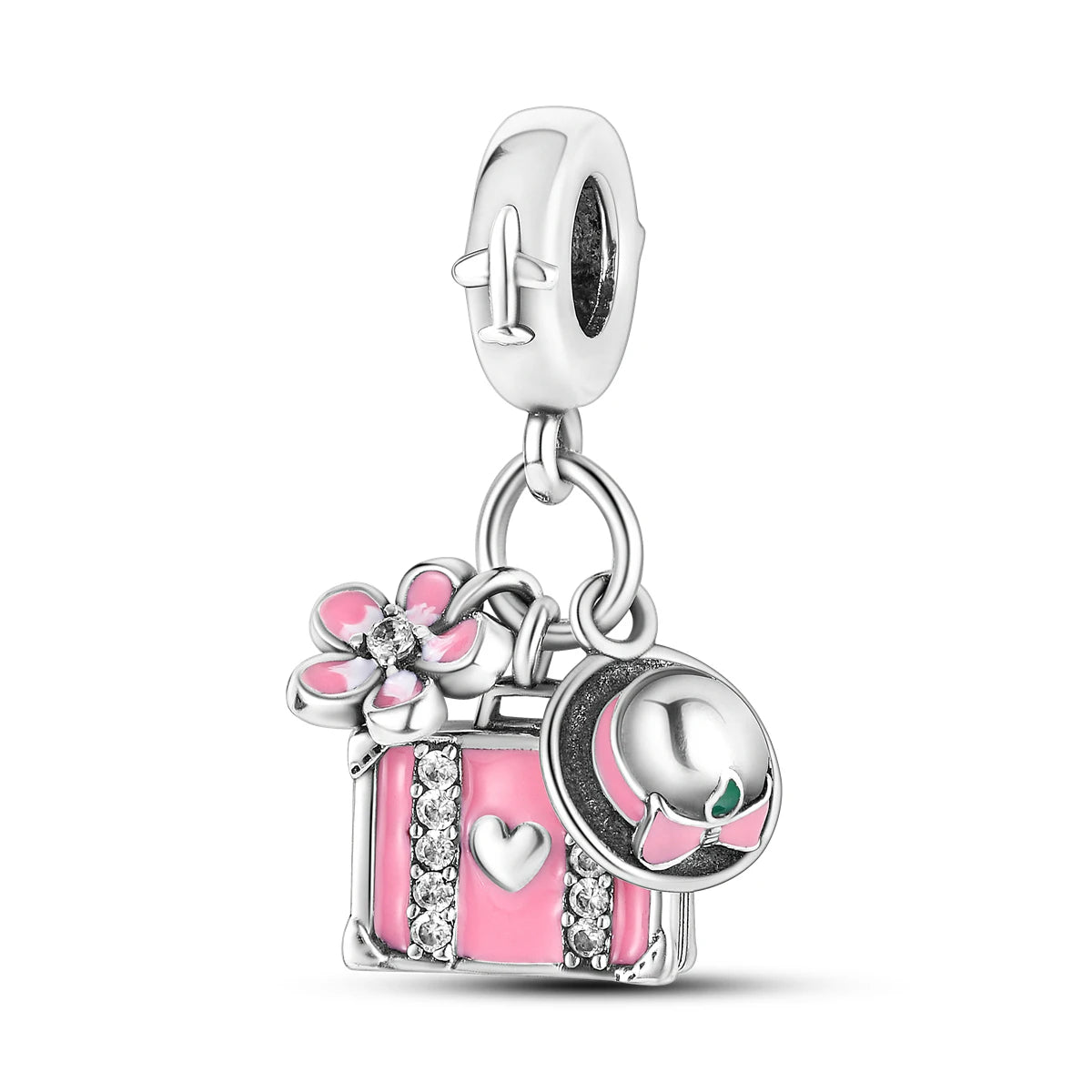 925 Silver Lipstick High Heels Charms For Lady Pendant Fit Original Bracelet DIY Ornament