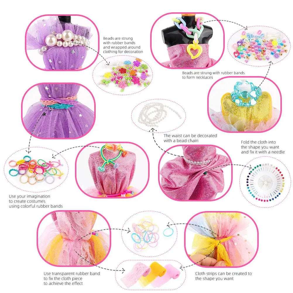 Children's Clothing Design DIY Handmade Material Kit Doll Clothes Sewing Kit For Kids Girls Fashion Designer DIY Handmade T U7R7