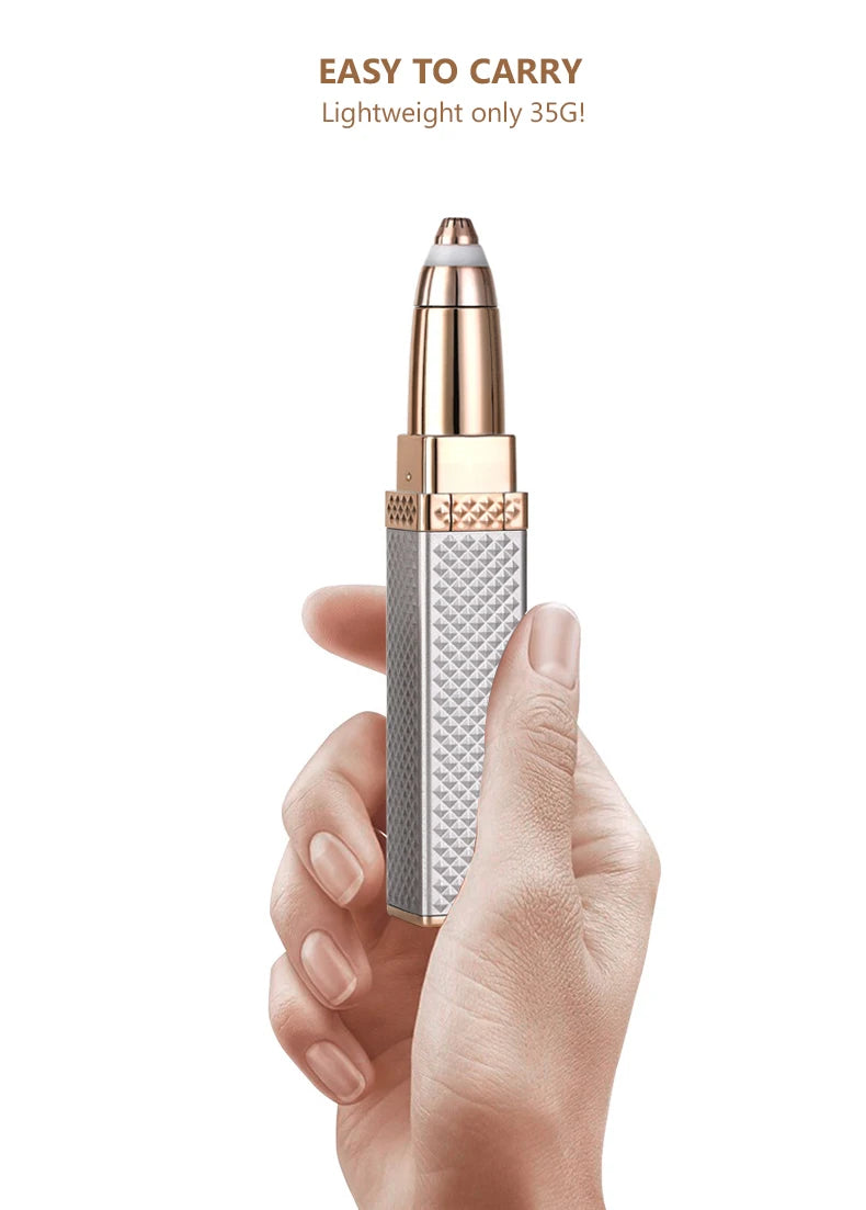 2 in 1 Multifunctional Lipstick Shaver with LED Light Armpit Hair Leg Hair Shaver Electric Eyebrow Shaver Women's Hair Remover