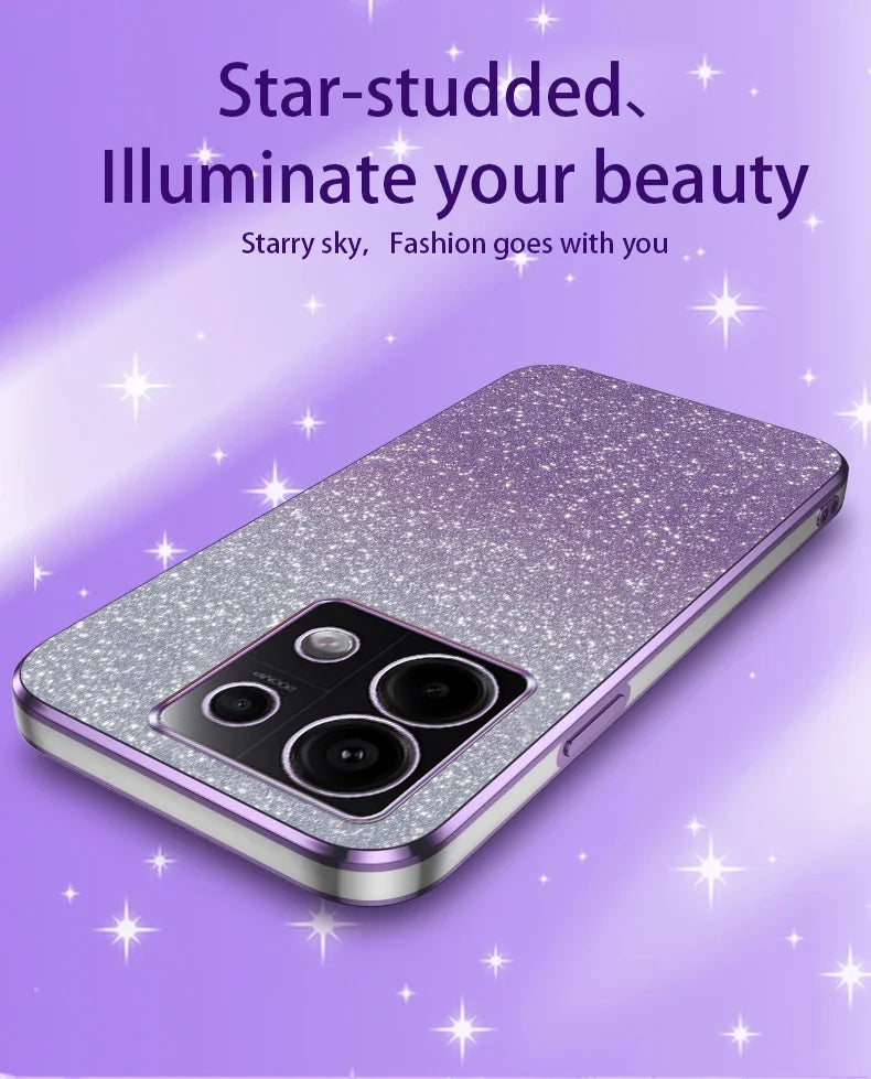 Reno 13 Pro 5G Luxury Shiny Glitter Plating Silicone Case on For Oppo Reno 13 Reno13 13F 13Pro Camera Lens Soft Back Cover Coque