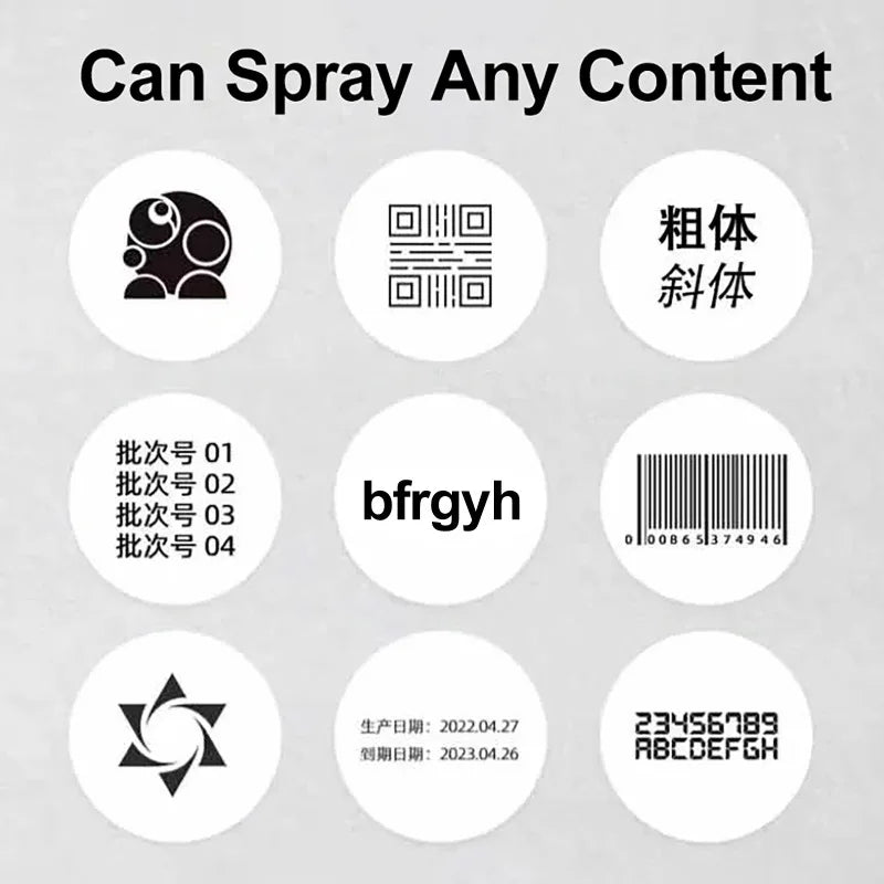 Portable Mini Split Printer 12.7mm Handheld Inkjet Printer 28 Languages Non-encrypted QR Barcode Image Logo Date Coding Machine