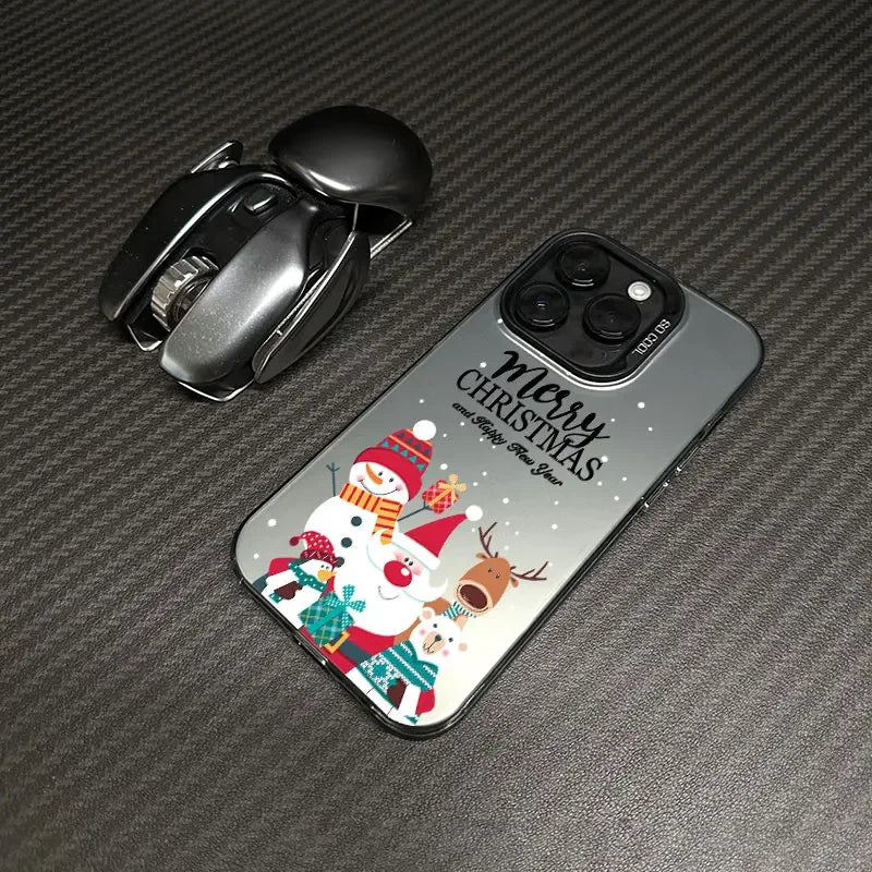 New Style Christmas Pattern Phone Case For iPhone 16 15 14 13 12 11 Pro Max XS X XR 7 8 16 Plus SE 2022 Shockproof Hard Cover
