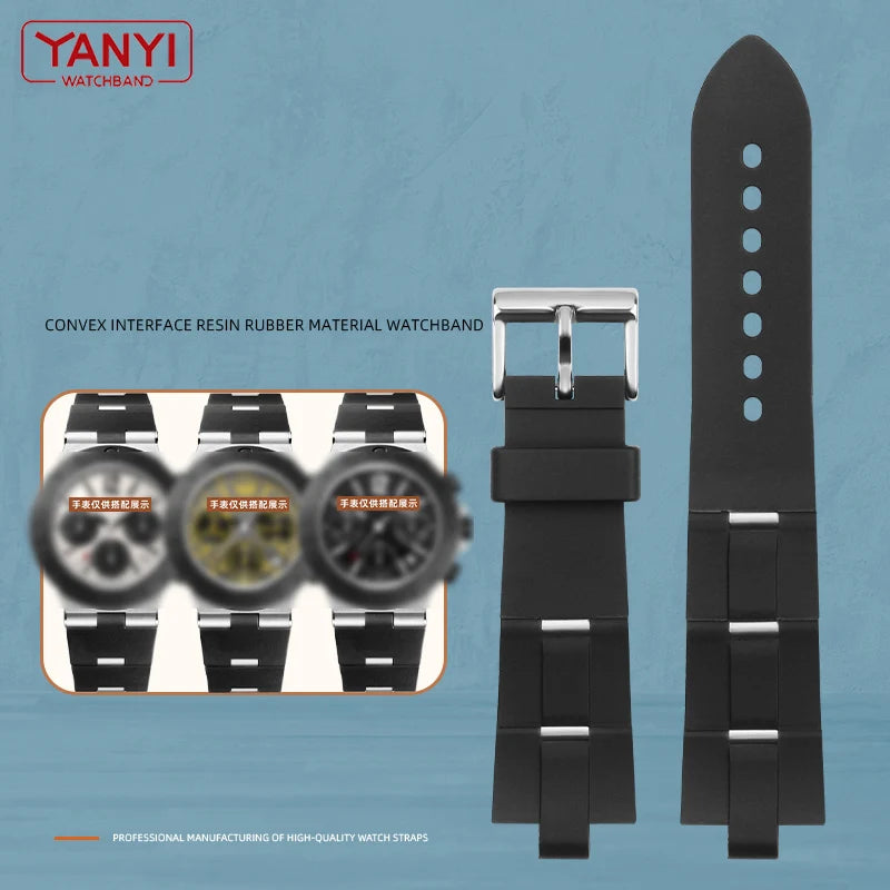Rubber Watch Strap For Bulgari with Convex Interface Men's and Women's Soft and Comfortable Watch Accessories 21x8mm 24x8mm