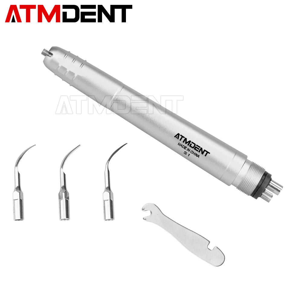 Dental Ultrasonic Air Scaler with 3 Tips Tooth Calculus Remover Cleaning Tool Handpiece Whiten Tooth Cleaner Dentist Lab