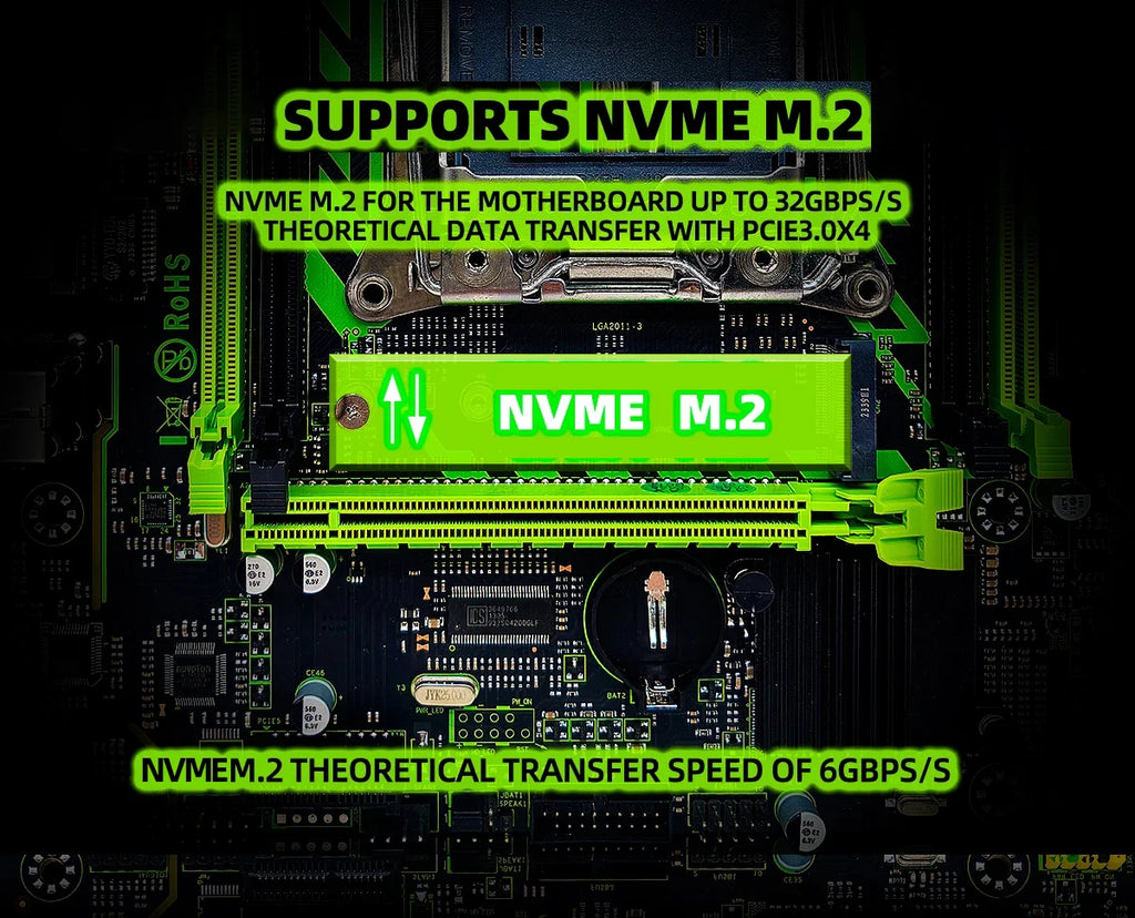 ZSUS X99-8D4 Motherboard Set Kit With LGA2011-3 Xeon E5 2650 V3 CPU DDR4 16GB (1*16GB) 2133MHZ RAM Memory NVME M.2 SATA