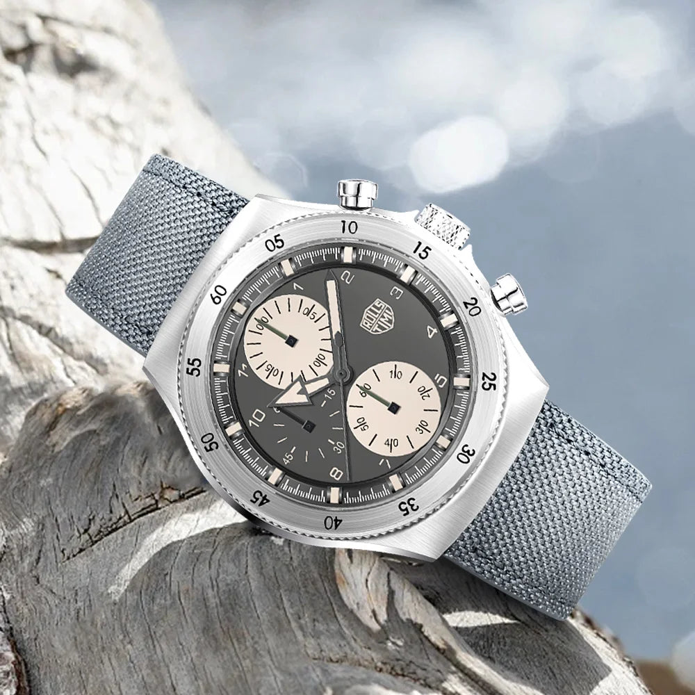 2026 RollsTimi new men's watch luxury men's quartz watch waterproof high-end men's sports chronograph VD55 stainless steel watch