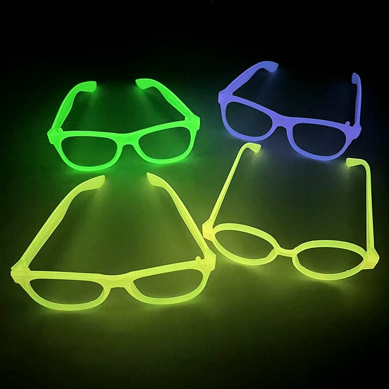 1pc Luminous Glasses Glow Sunglasses With Light Neon Fluorescent Decorative Bar Party Gift Adult Kids Birthday Props