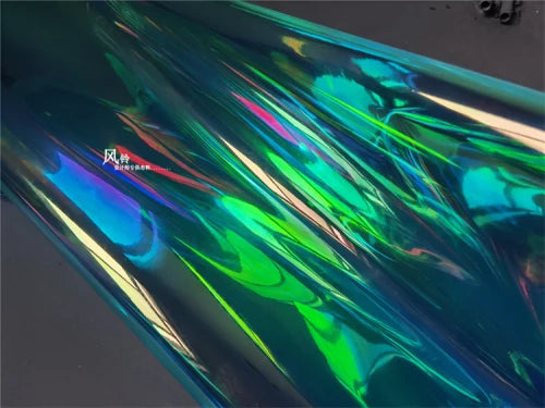 Rainbow Reflective PVC Fabric Laser Plastic Film Waterproof DIY Background Decor Bag Raincoat Coat Clothes Designer Fabric