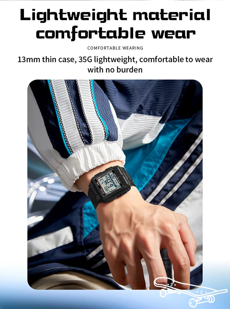 SANDA 2212 Fashion Electronic Watch Alarm Clock Luminous Calendar Water Resistant Shockproof Sports Digital Watches for Man