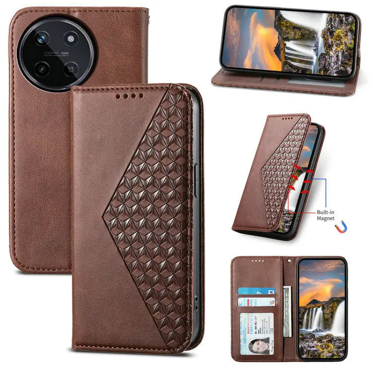 For Realme 15 12 13 14 Pro Plus 5G Book Case Magnet Leather Texture Wallet Funda Realme15 Phone Realmi 14 Pro+ 14X Flip Cover