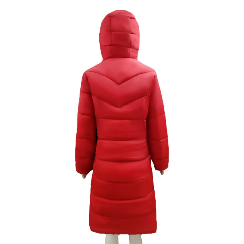 Winter Hooded Women's Cotton Padded Jacket Mid-length Keep Warm Coats Thickened Slim Fit Outwear