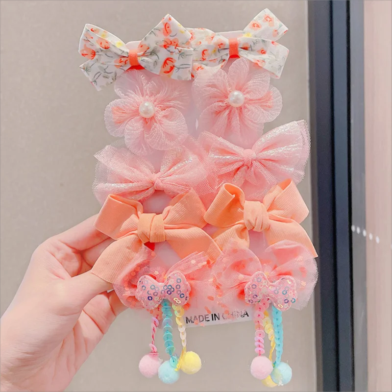 [10-Piece Set] Children's Bow Hairpin New Cute Princess Girls Broken Hair Bangs Clip Baby Hair Accessories Wholesale