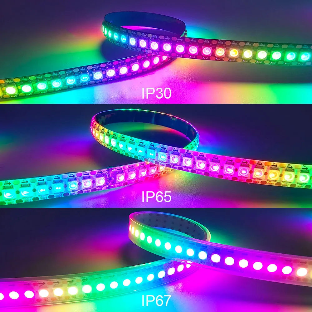5V WS2812B WS2812 Digital Flexible Individually Addressable Pixel Led Strip RGB LED Strip 30/60/74/96/144Pixel/Leds/M Tape Light
