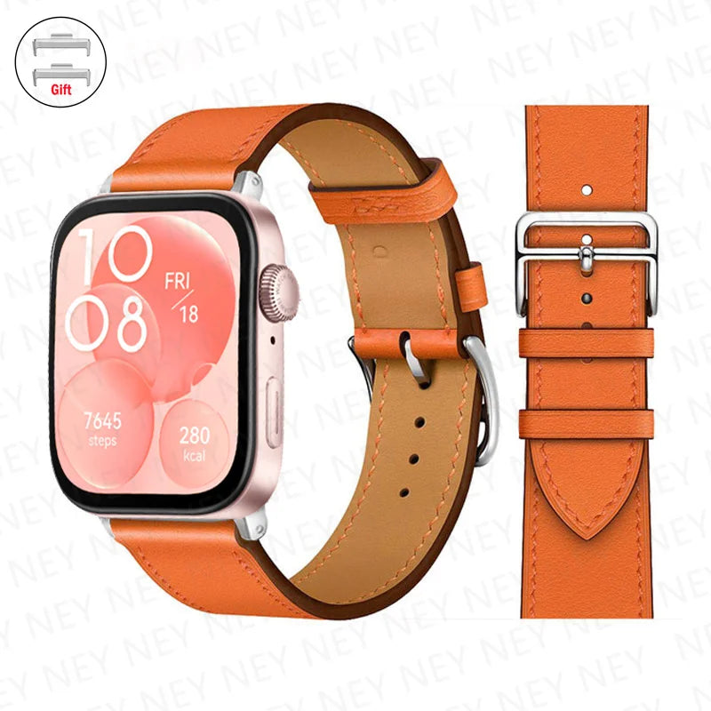 Leather Bracelet For Huawei Watch Fit 3 Strap Smart watch Replacement Sport Wristband retro Band Huawei Fit 2 fit3/2 Accessories