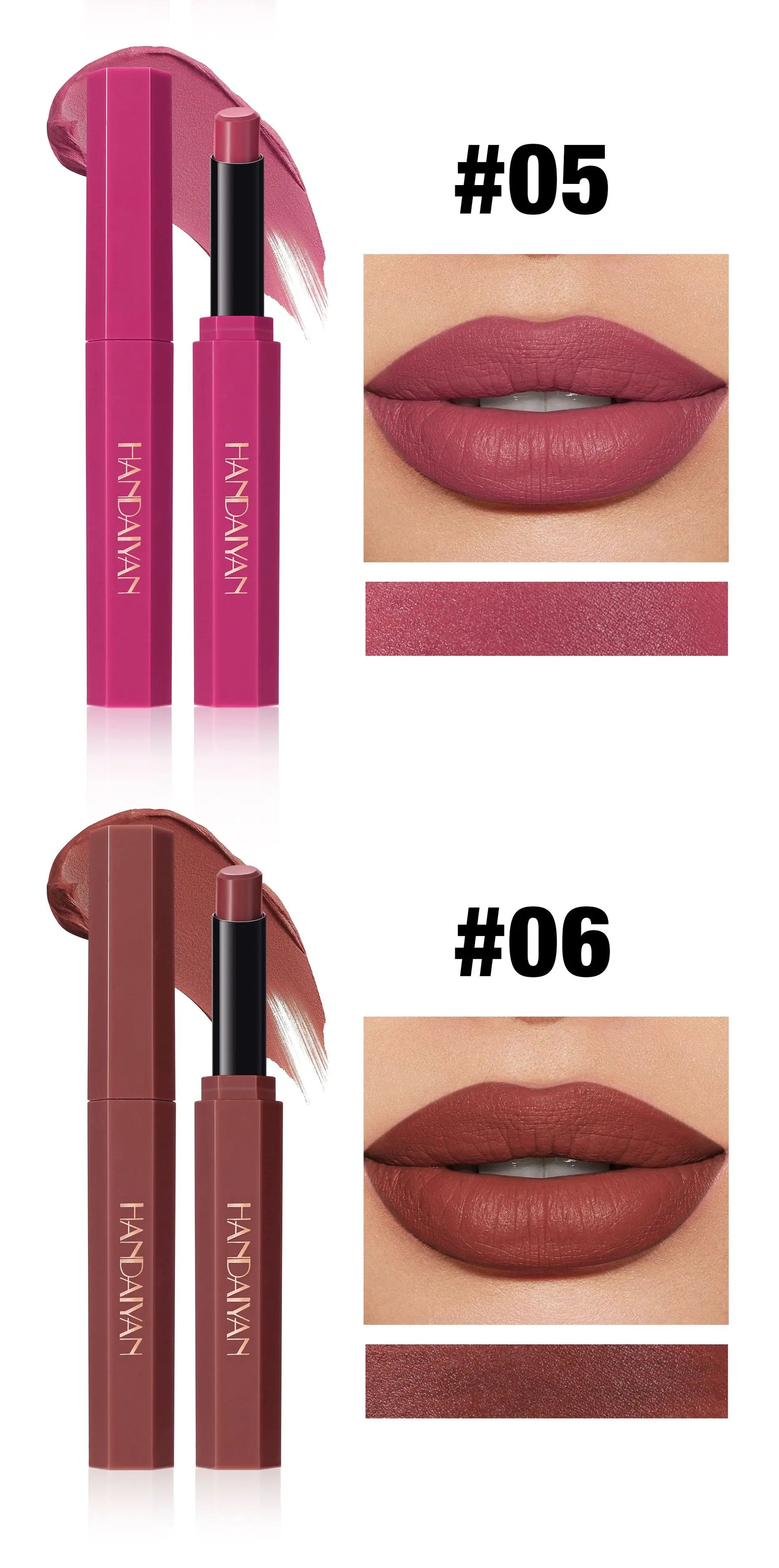 Women's Velvet Matte Lipstick Long-Lasting Non-Stick Cup Waterproof Nude Deep Red Lipstick Makeup 6 Colors Sexy Red Lip Gloss