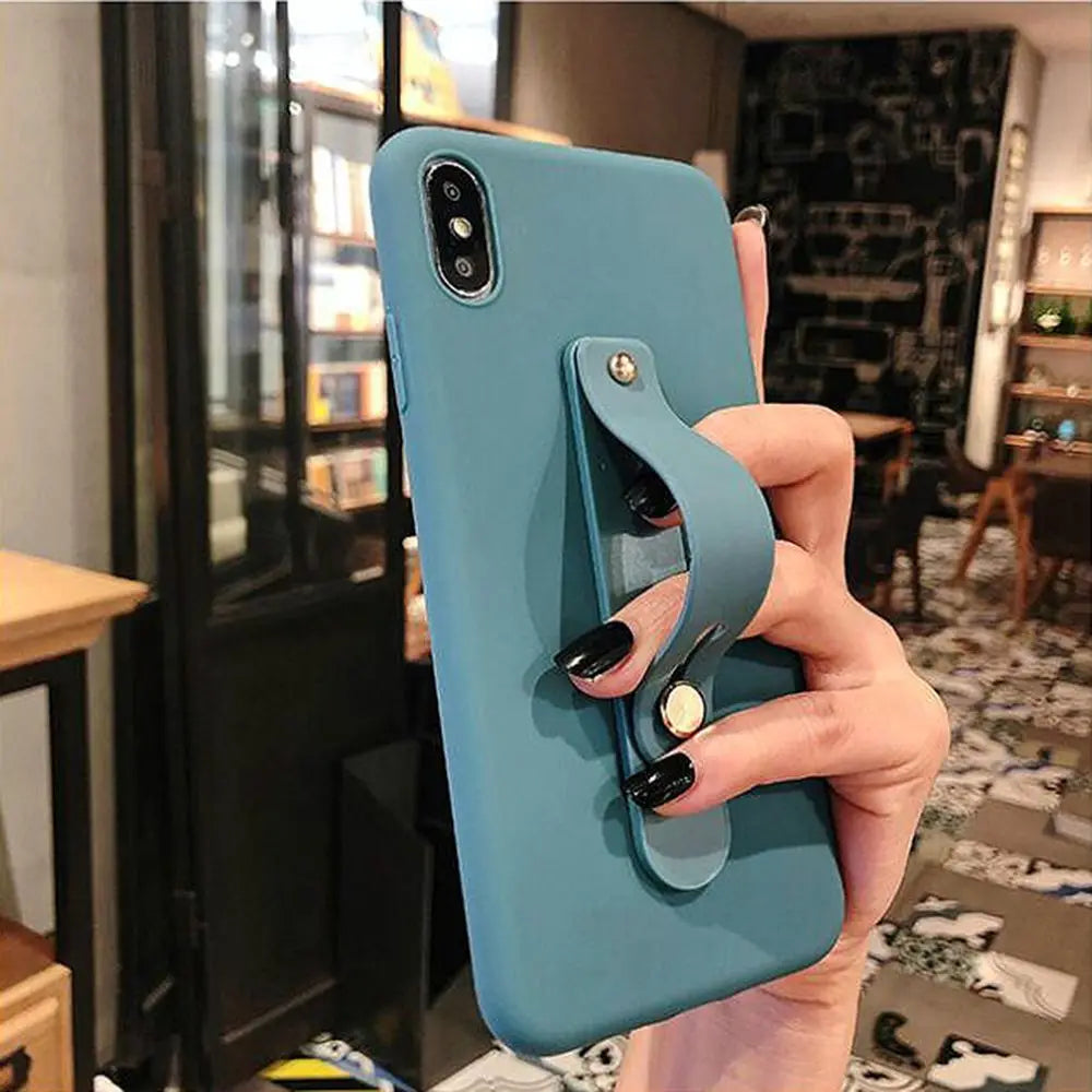 Fashion Phone Holder  Silicone Phone Hand Band Holder Finger Ring Push Pull Grip Stand Candy Color Bracket