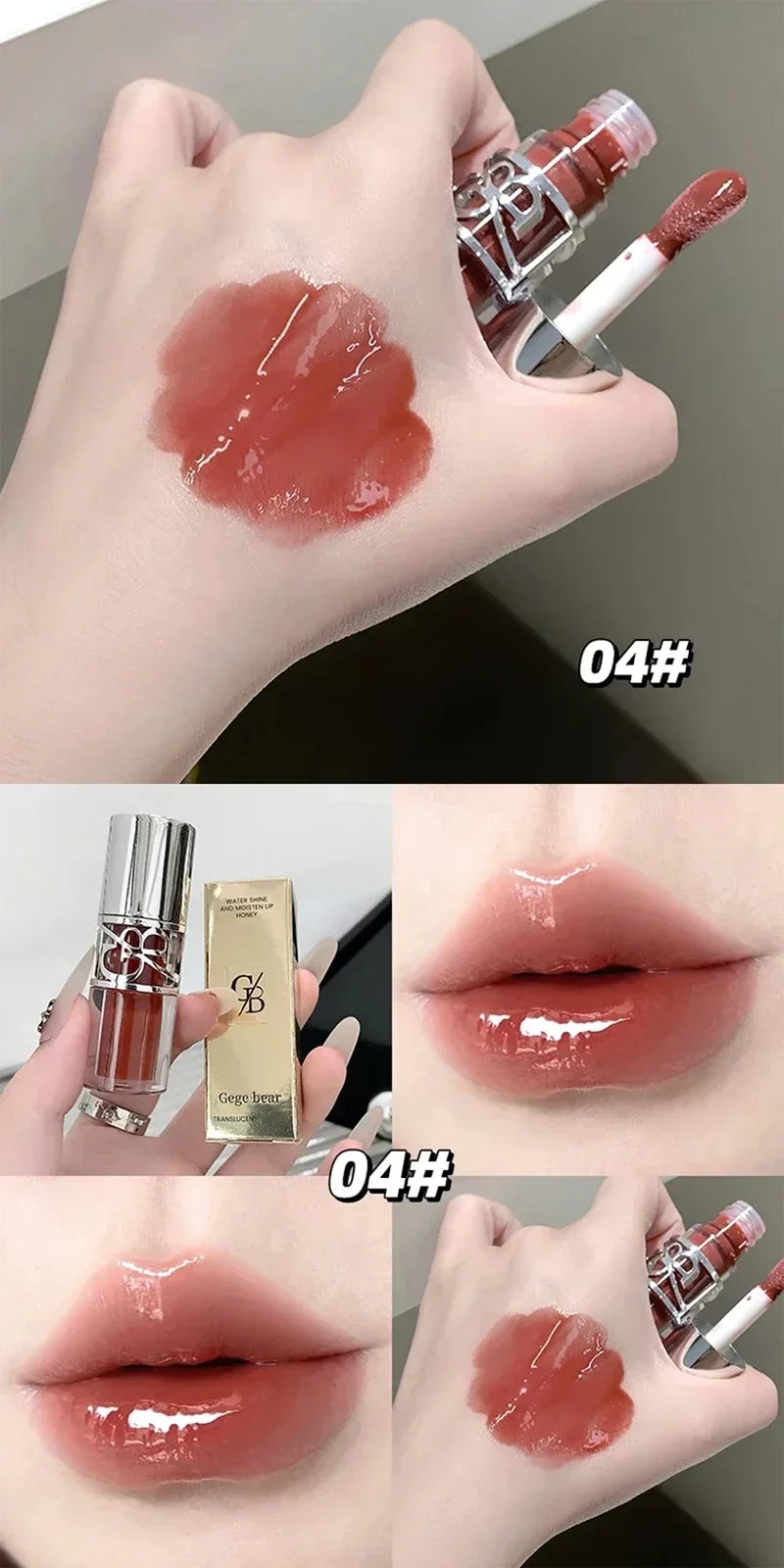 Transparent Moisturizing Lip Gloss Hydrating Drying Lips Mirror Lipstick Makeup Crystal Lip Oil Mirror Lip Glaze Tinted Plumper