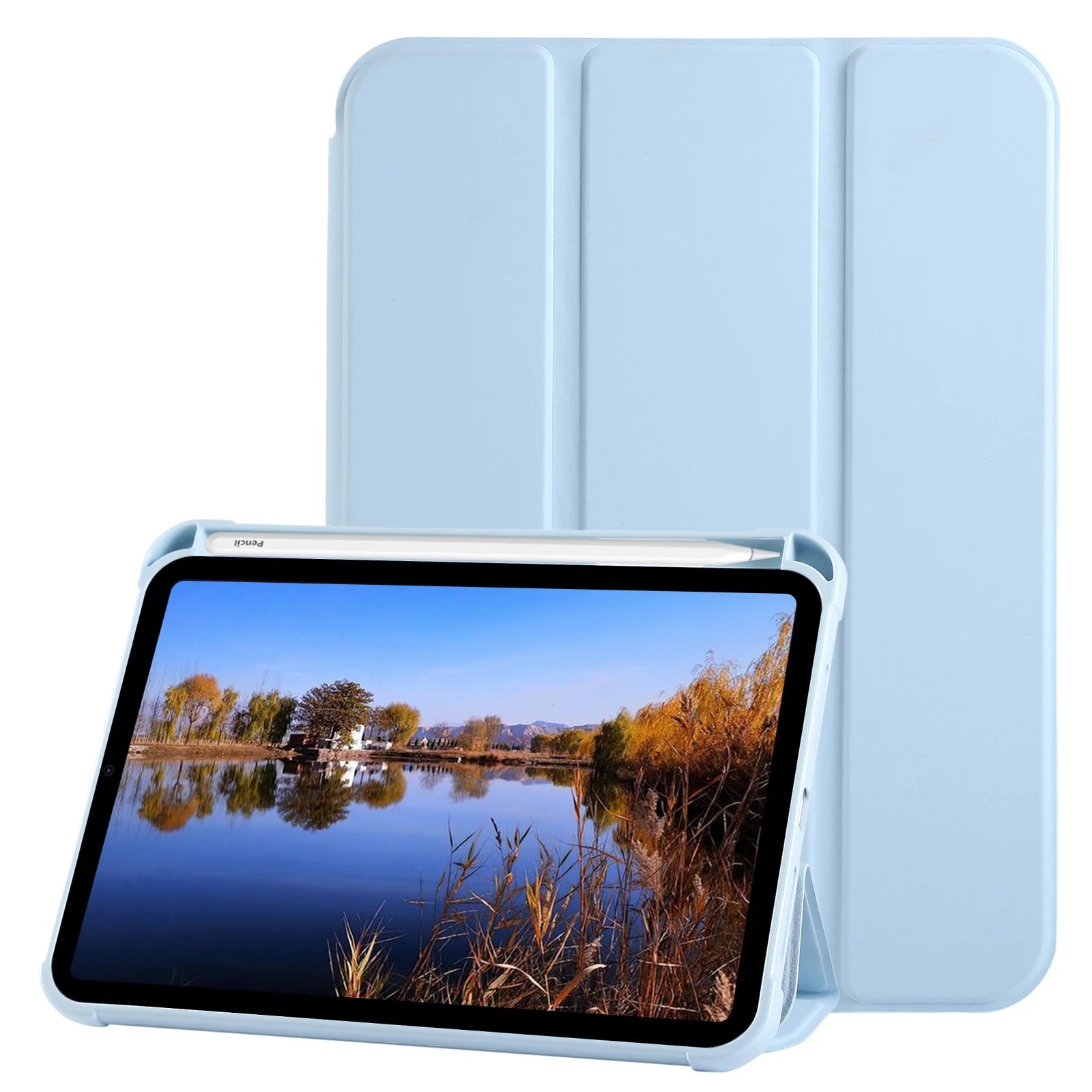 Smart Case for iPad Mini 7th(A17 Pro) 2024 / Mini 6th Generation 8.3" 2021, Protective Cover with Pencil Holder for iPad Mini 7