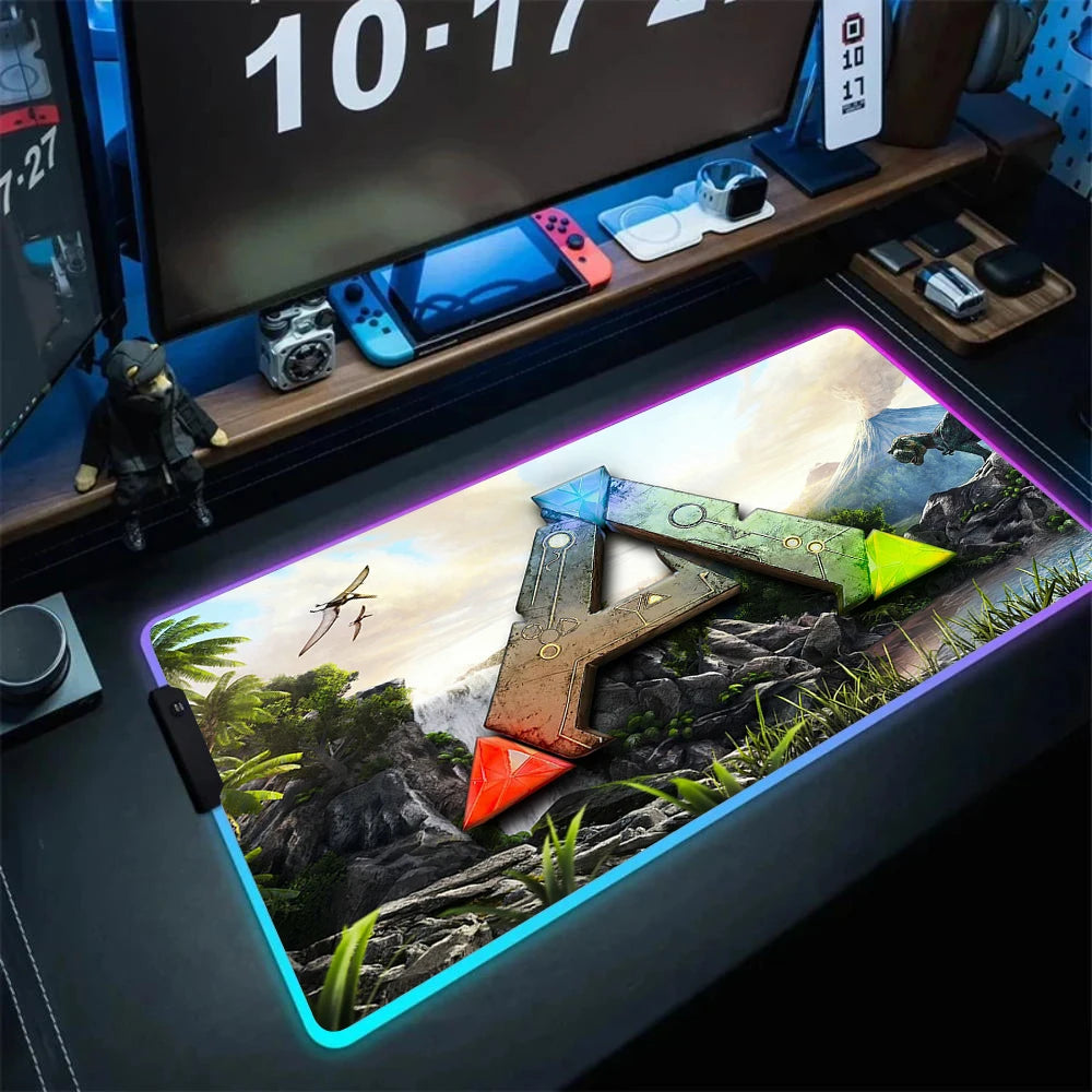 ARK Survival Evolved RGB Mouse Pad Game Mousepad Gaming Table Carpet Gamer Computer Desk Mat Rubber No-slip Dinosaur Mouse Mat