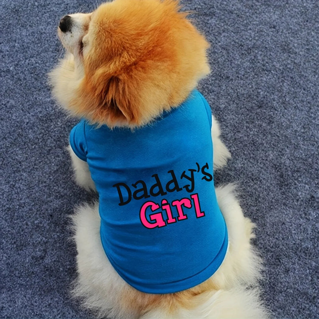 Funny "Mommy's Boy" "Daddy's Girl" Pet T-Shirt Summer Dog Clothes for Small Medium Dogs Cats Cute Letter Print Puppy Vest