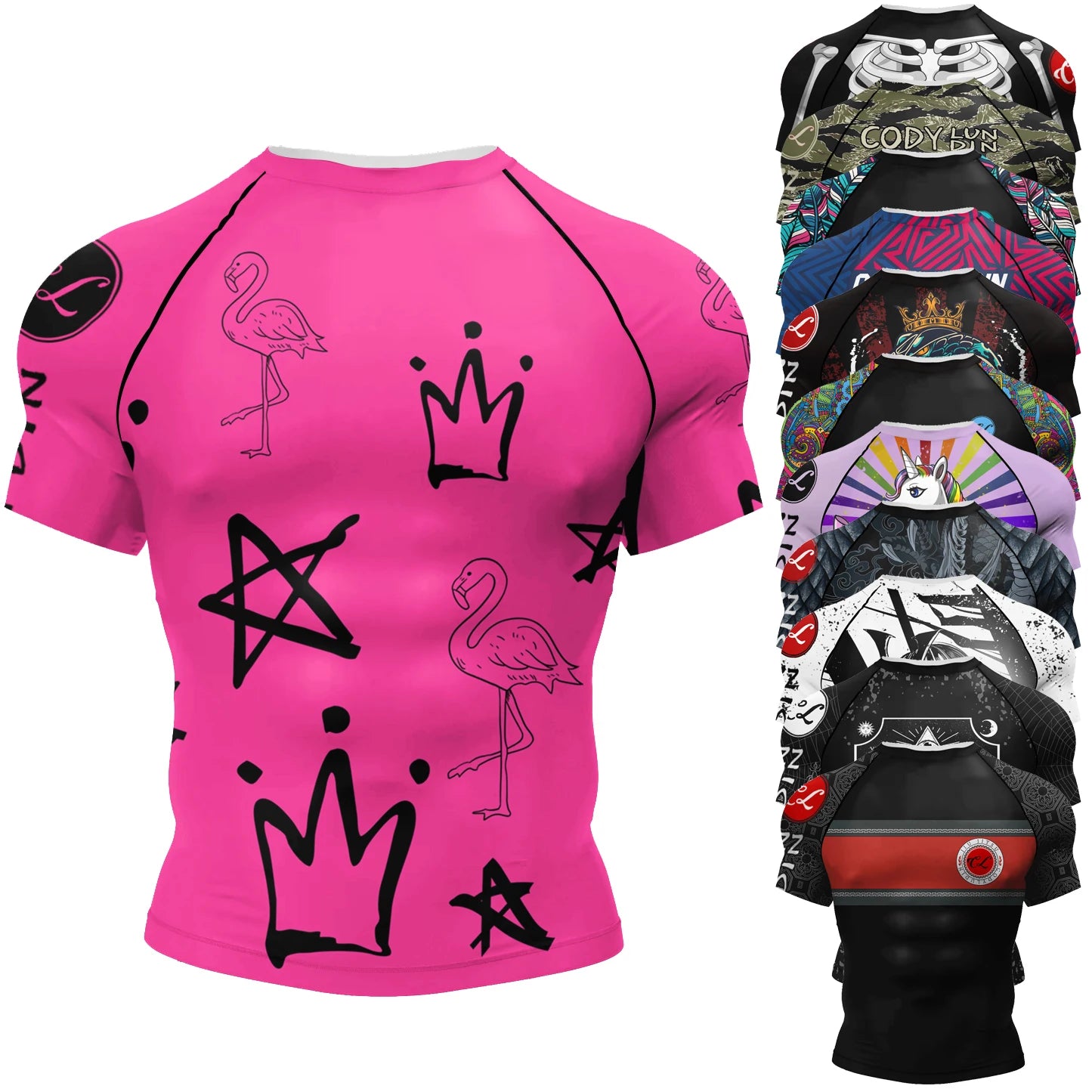 Cody LUNDIN 3D Print Sports Quick-dry Breathable Men T-shirt Brazilian Jiu-jitsu Fitness Boxing Parent-child Short Sleeve Summer