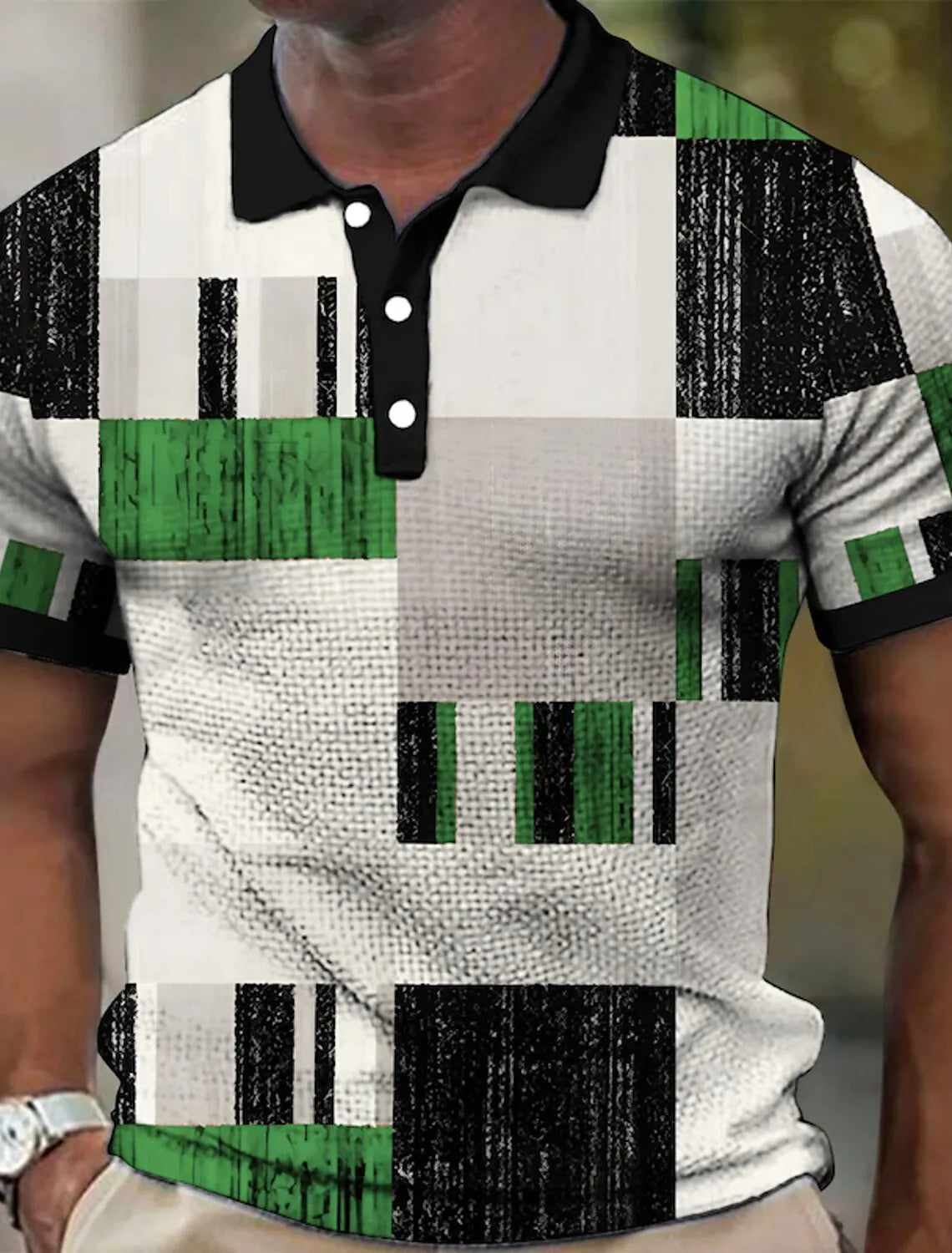 Men's Geometry Stripe Graphic Prints Geometry Polo Shirt Golf Shirt Short Sleeves Shirt Outdoor Street Print Clothing Apparel