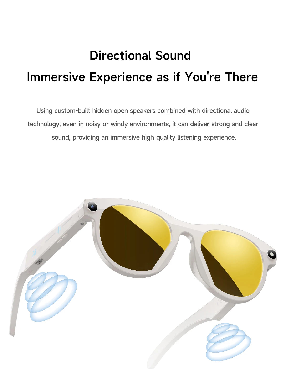 AI Smart Camera Glasses for Men And Women with Real-Time Translation Object Recognition Video Recording And Bluetooth Calling
