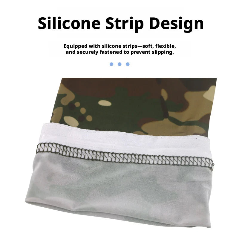 Sunscreen Camouflage Ice Silk Sleeves for Summer Outdoor Tactical Arm Protection, Suitable for Men and Women for Cycling,