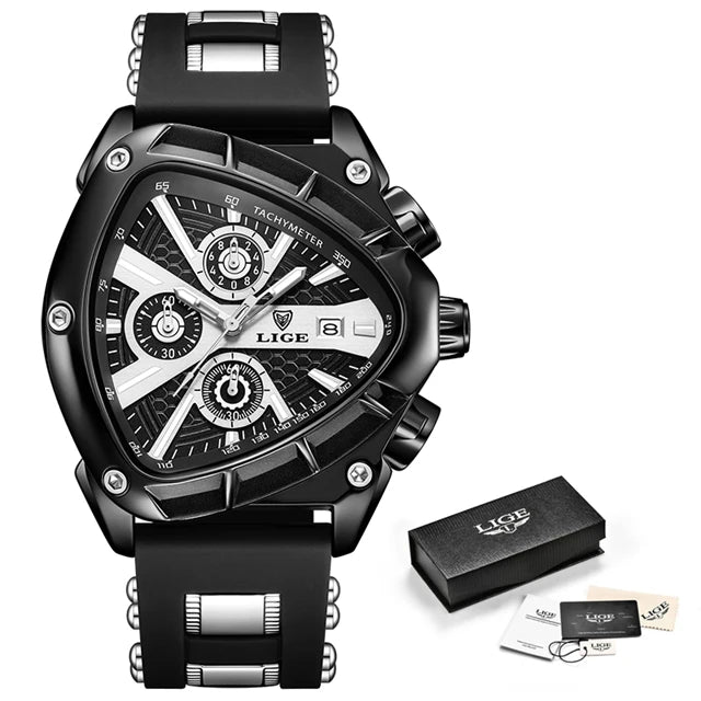LIGE Watch for Men Chronograph Casual Fashion Sport Military Silicagel Wristwatches Man Watch Waterproof Date Clock Reloj Hombre