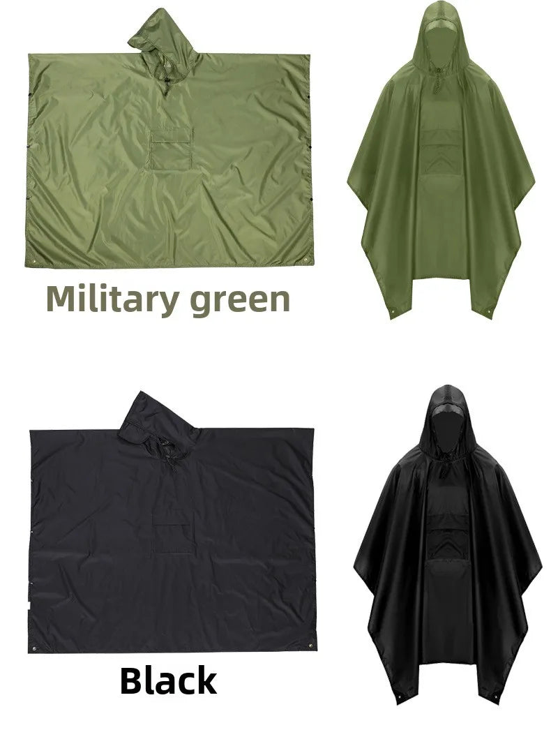 Outdoor Windproof Waterproof Multifunctional Three in One Outdoor Rain Shelter Hiking Cycling High-quality Adult Raincoat