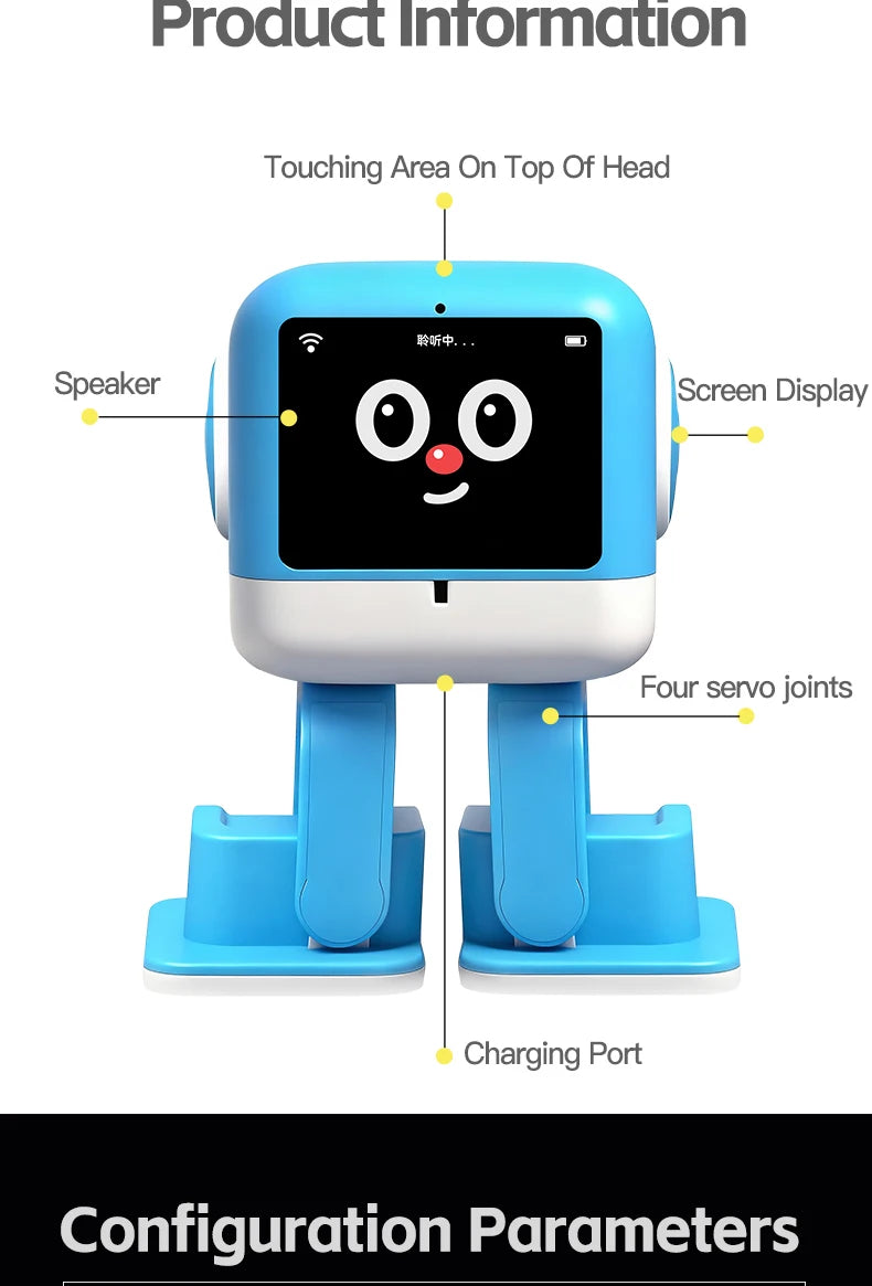 Smart AI Robot WiFi Early Education Toys for Children Speech Recognition & Voice Interactive Educational Learning Machine