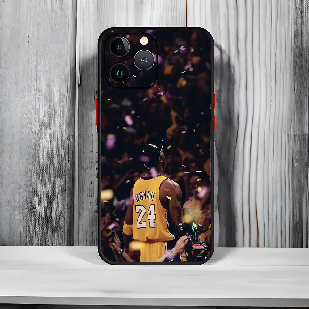 Basketball Fan K-Kobe Bryant Phone Case Black Matte Thin Anti-collision Phone Case For IPhone17 16 15 14 ProMax