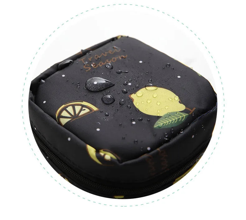 Velvet Embroidery Cosmetic Bag Sanitary Pad Pouches Portable Durable Makeup Lipstick Data Cables Organizer Toiletry Beauty Case
