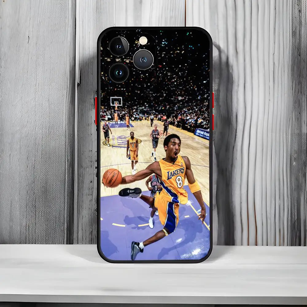 Basketball Fan K-Kobe Bryant Phone Case Black Matte Thin Anti-collision Phone Case For IPhone17 16 15 14 ProMax