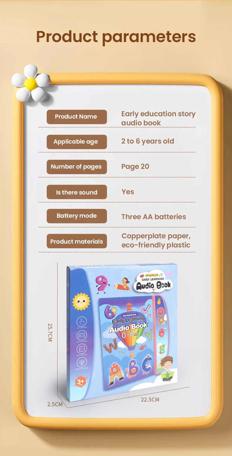 Children Electronic Book English Educational Sound Reading Machine Smart Electronic Books Story for Kids Students Children Gifts