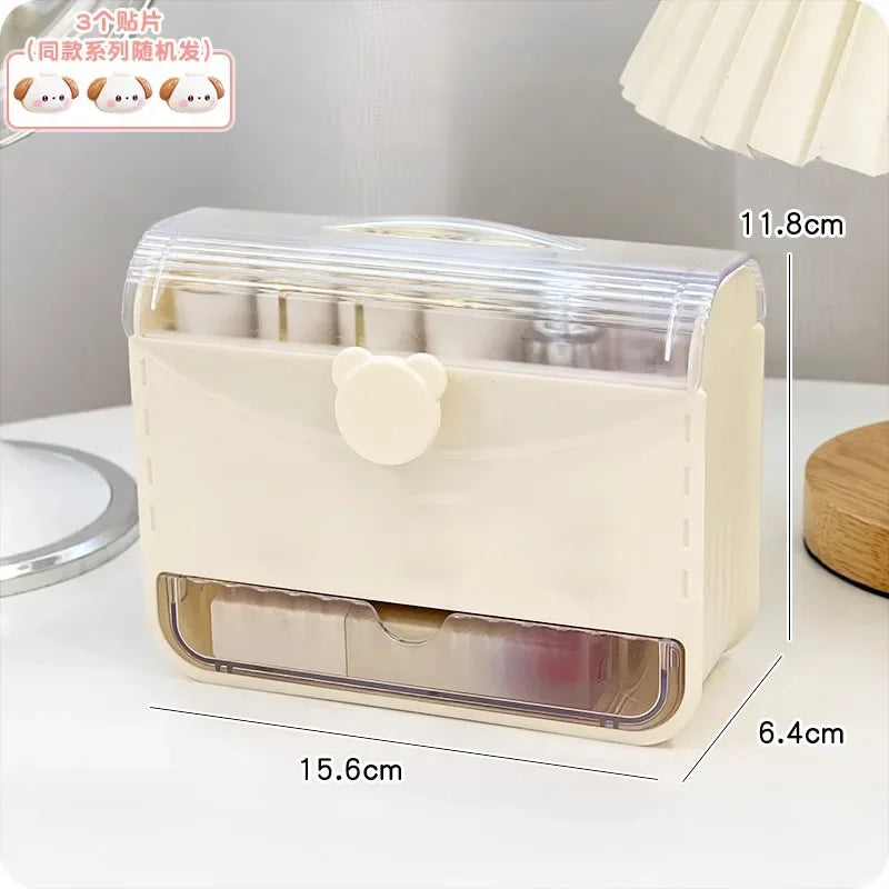 Makeup Lipstick Stand Case Desktop Cosmetic Organizer Storage Box Lipstick Dust-proof Display Stand Holder Cute Dressing Table