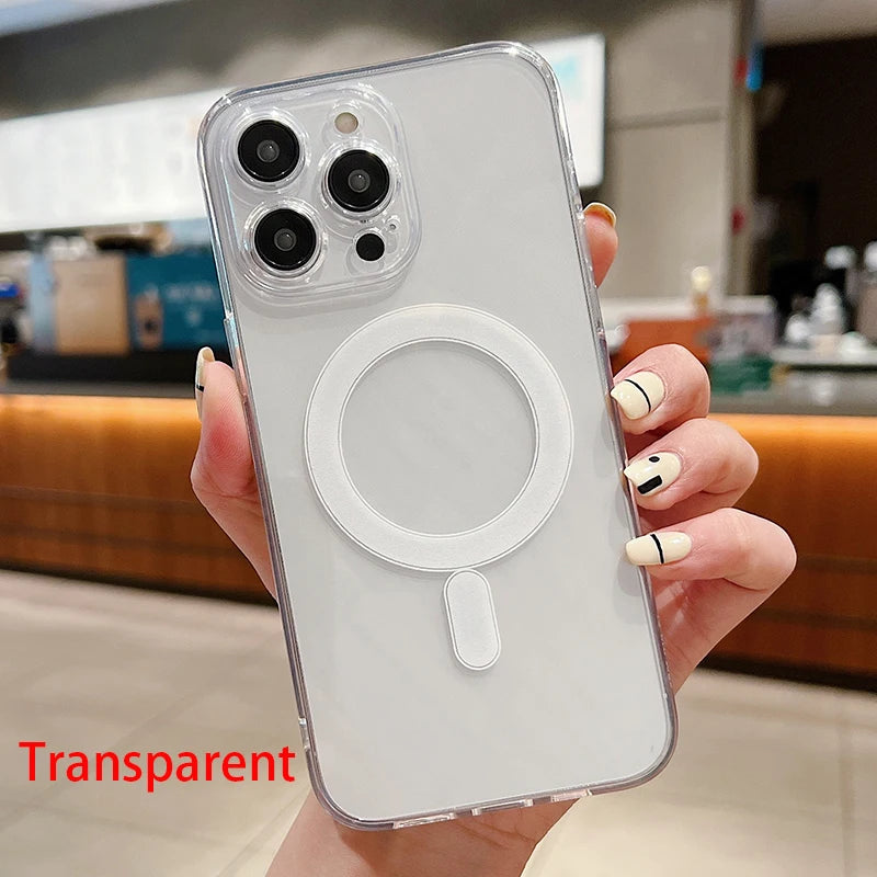 Electroplated magnetic Magsafe wireless charging case suitable for iPhone 11 13 12 14 Pro XS Max X XR 8 Plus silicone phone case