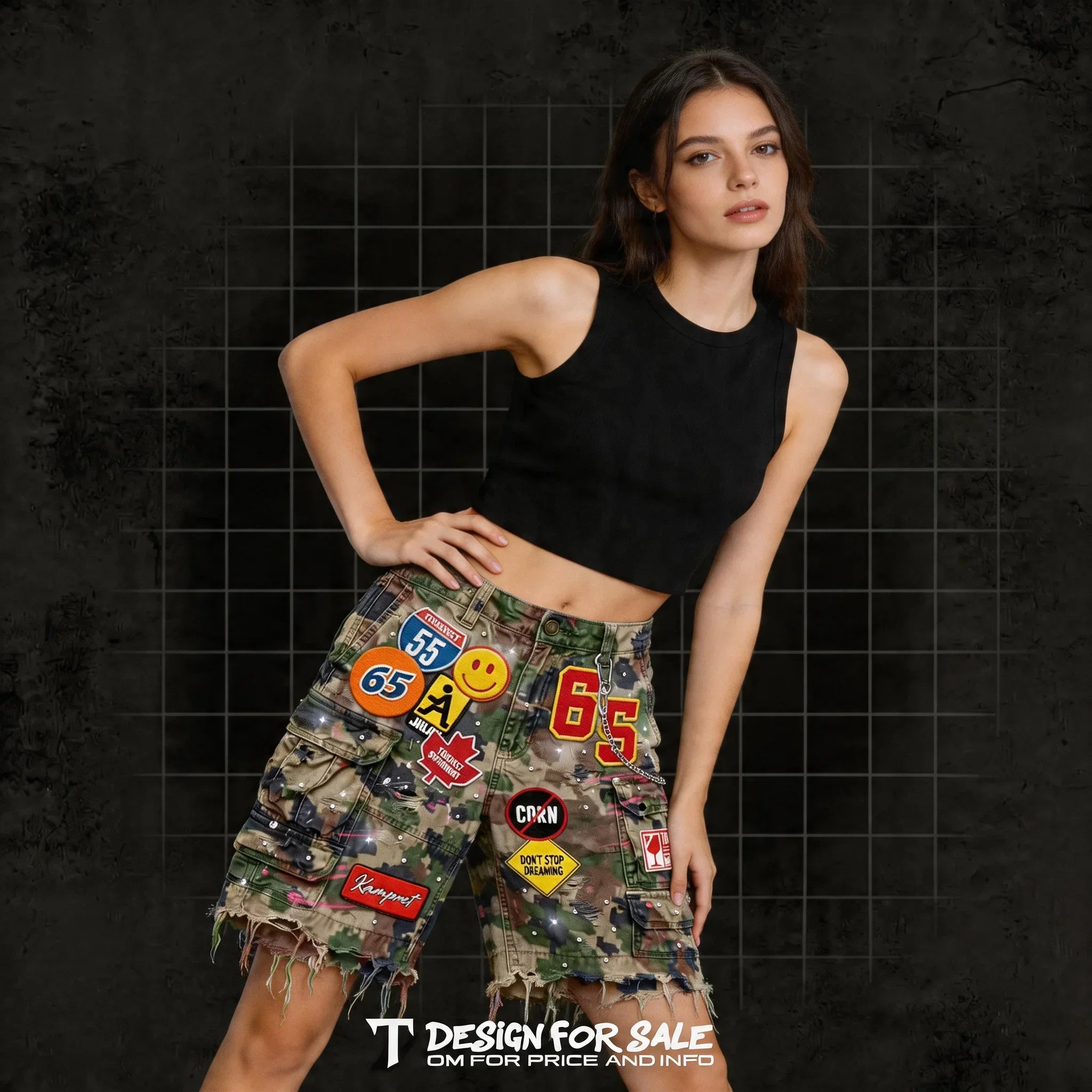 Vintage Statue Liberty Sequin Rhinestone Denim Short Jeans Women Loose Retro 2000s Streetwear Denim Fitness Y2k Casual Shorts