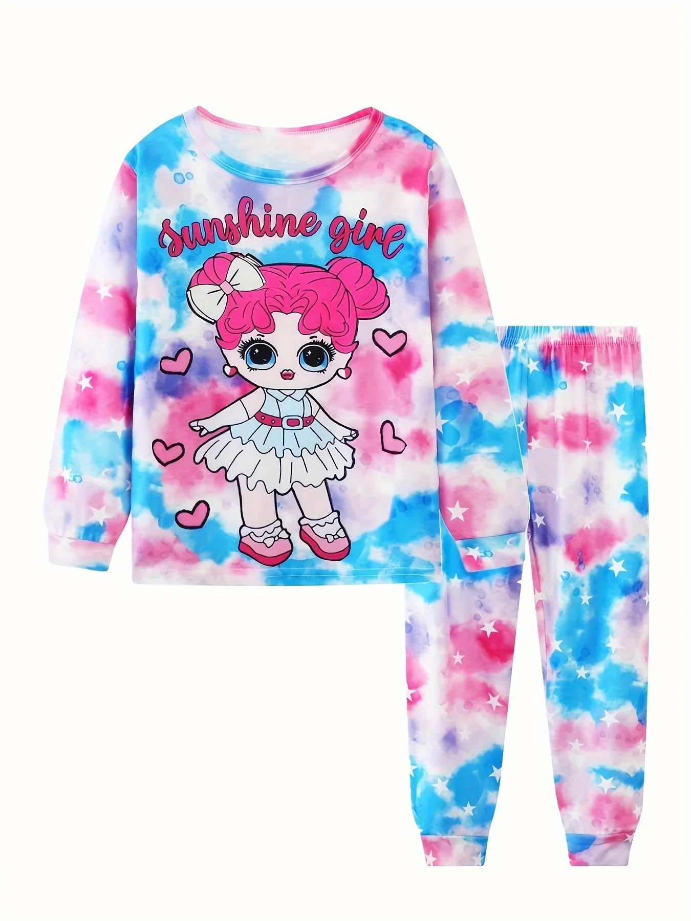 2pcs Boys Casual Crew Neck Animal Print Pajama Sets