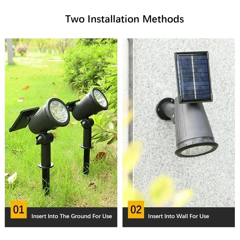 Solar LED Light 9 LED highlighted Spotlights,Outdoor IP65 Waterproof Lights,Brightness Adjustable for Garden Backyard Driveway